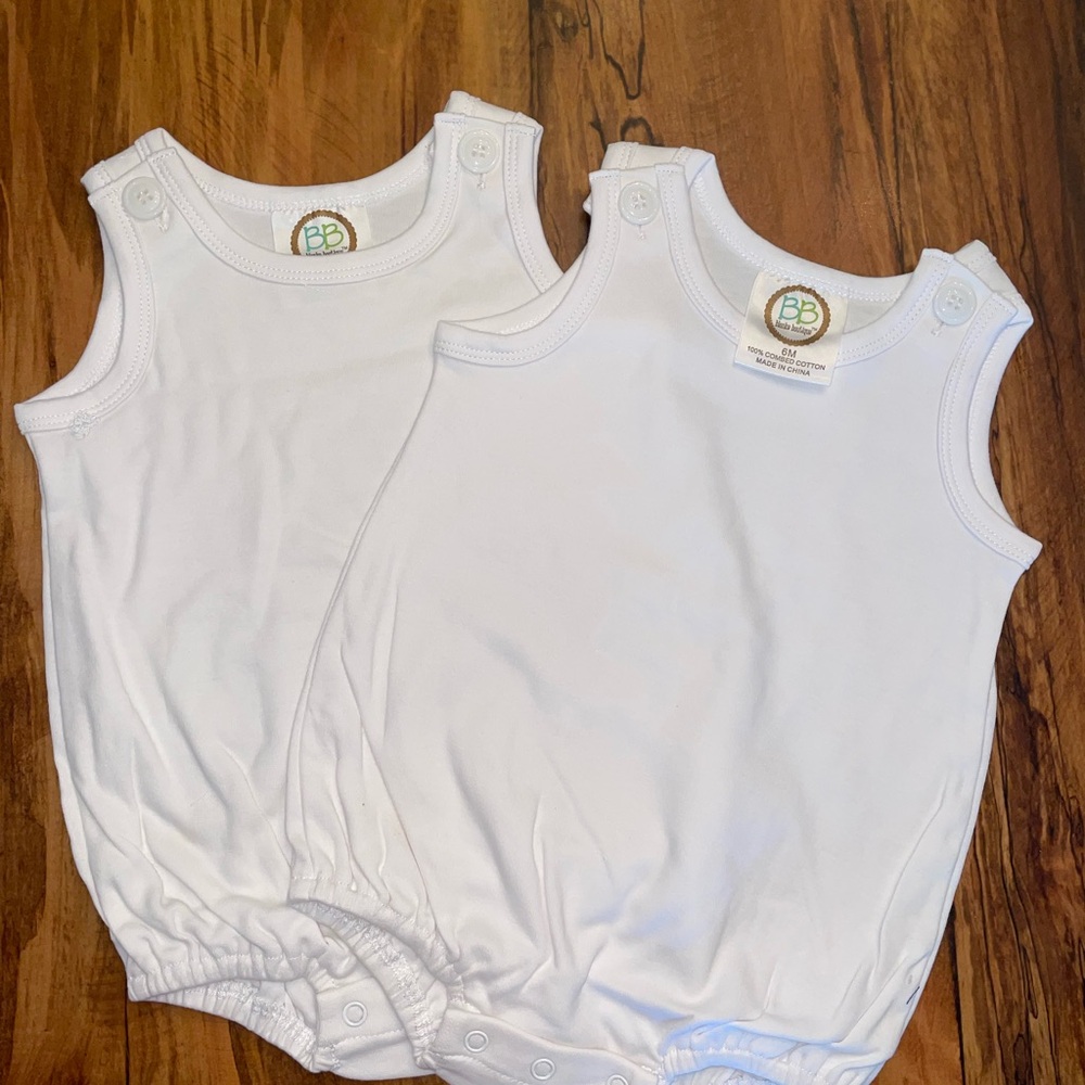 2 Combed Cotton BB Blanke Boutique Baby Bubble Rompers
